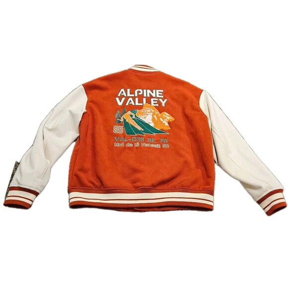 Zara SKIING Men's ALPINE VALLEY Letterman JACKET sz XL varsity (has Stains) - Picture 2 of 9